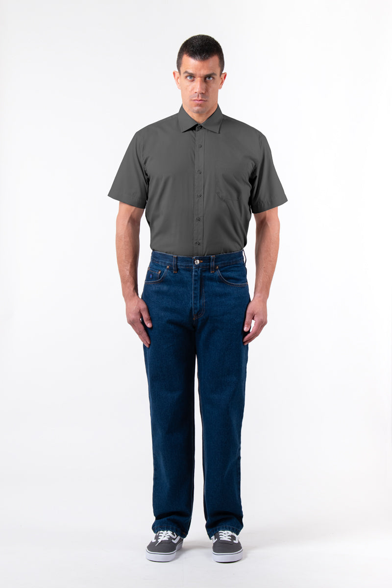 חולצת מכופתרת שרוולים קצרים וכיס