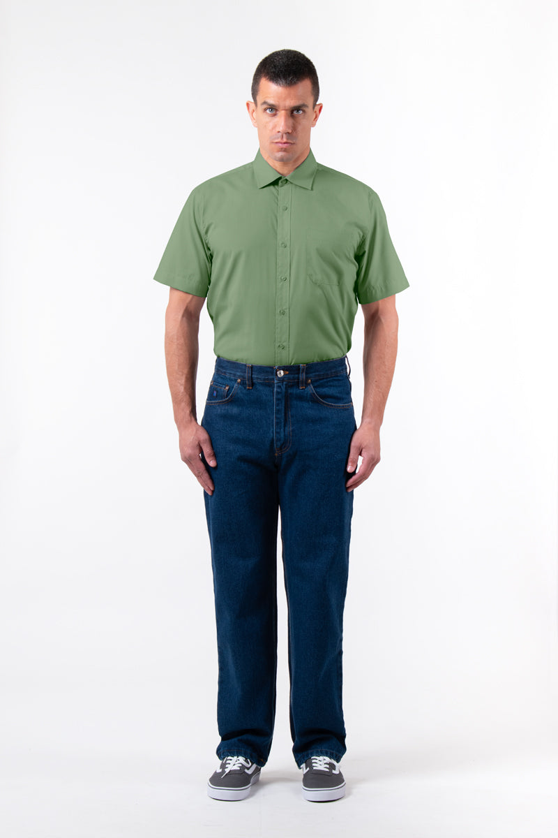 חולצת מכופתרת שרוולים קצרים וכיס