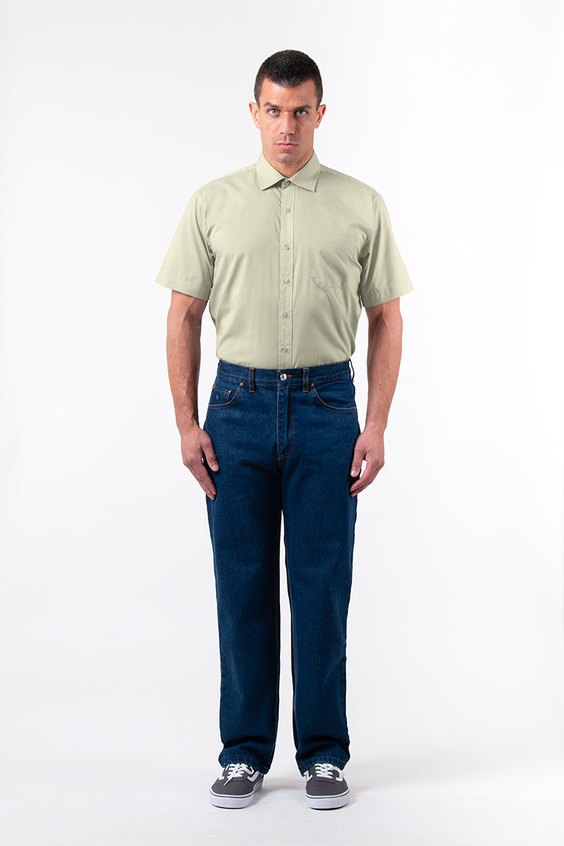 חולצת מכופתרת שרוולים קצרים וכיס