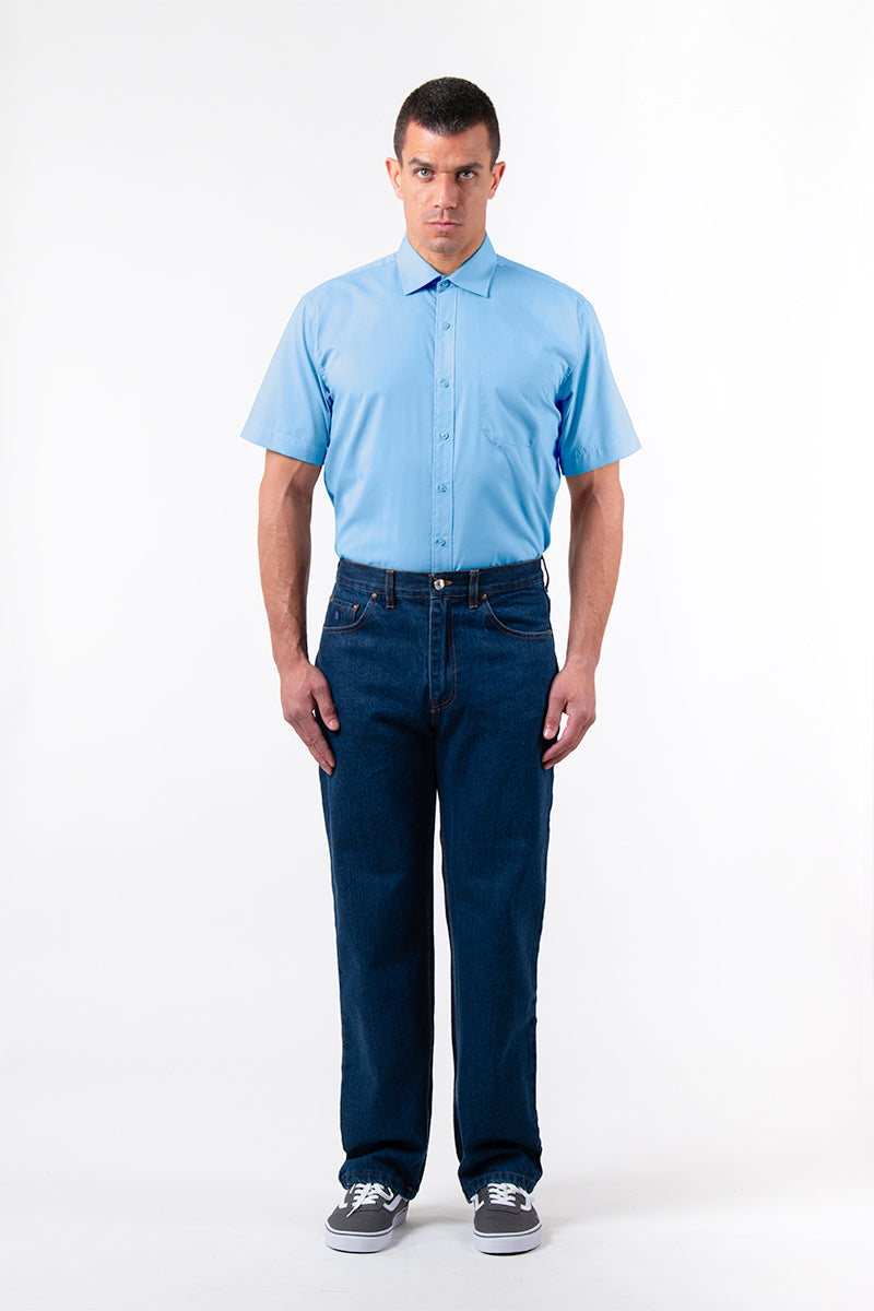 חולצת מכופתרת שרוולים קצרים וכיס