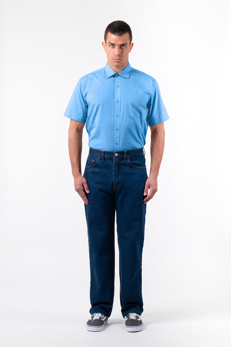 חולצת מכופתרת שרוולים קצרים וכיס