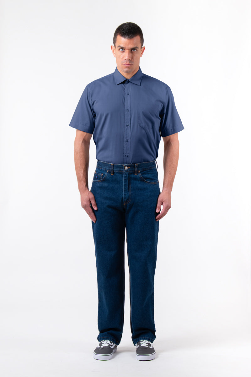 חולצת מכופתרת שרוולים קצרים וכיס