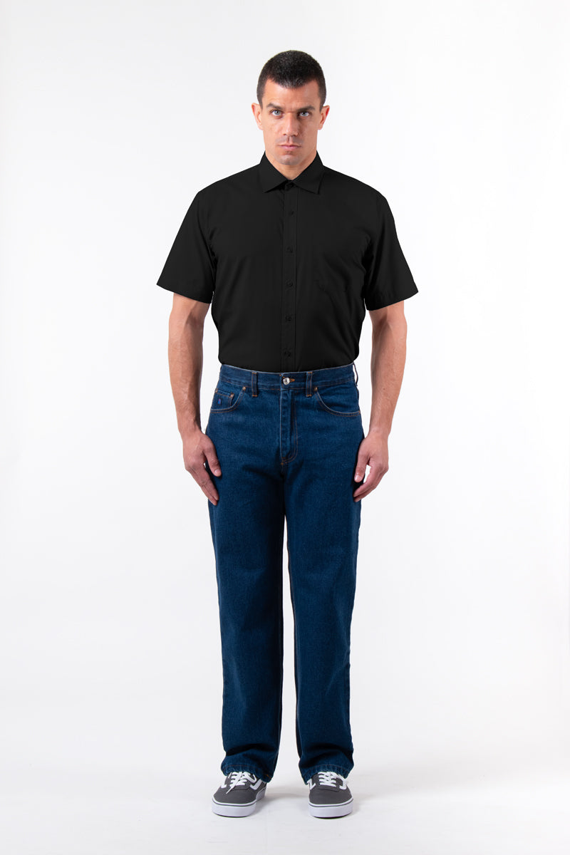 חולצת מכופתרת שרוולים קצרים וכיס